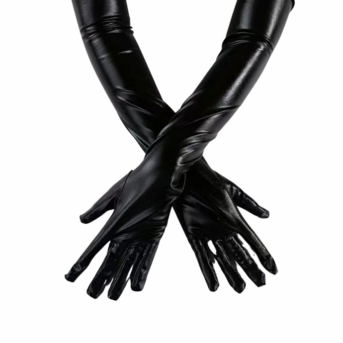 Exotic Black Leather Gloves