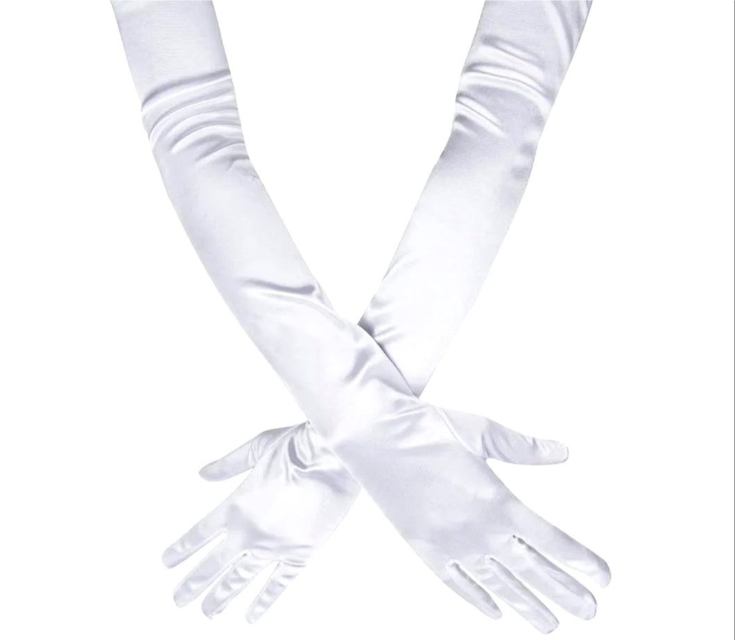 Long White Gloves