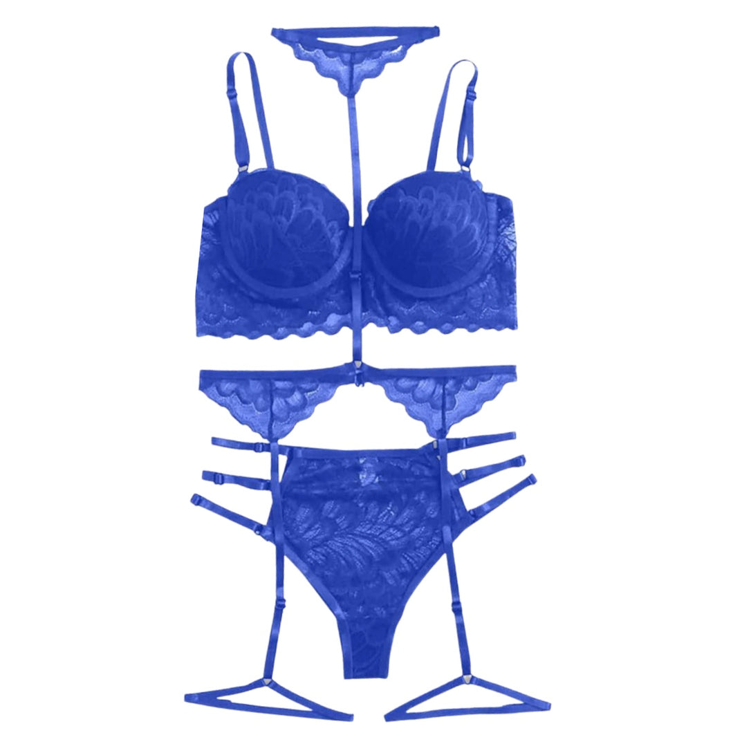 Blu Berry 3 Piece Lingerie Set